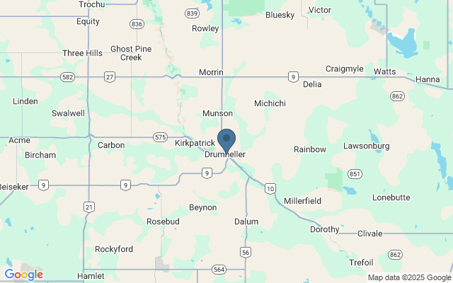 Kaart met locatie Dinosaur Provincial Park